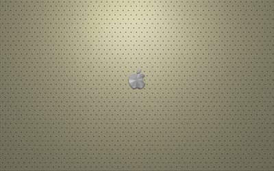 metal, maçã de couro, logotipo, maçã