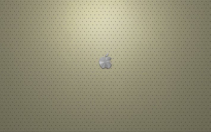 metall, läderäpple, logotyp, äpple