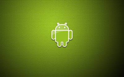 le minimalisme, le logo android, android, fond vert