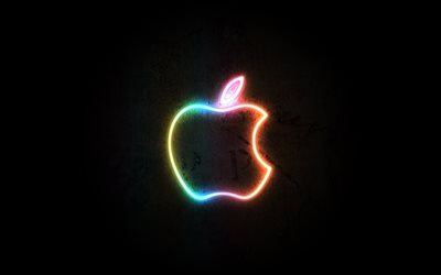 epl, de apple, el logotipo de neón
