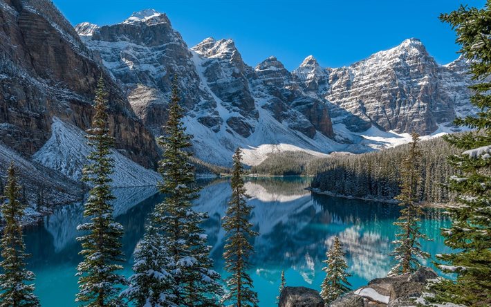 alberta, banff Ulusal Parkı, Kanada, dağ, göl, moraine Gölü