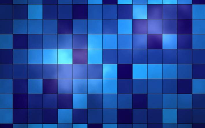 mavi arka plan, mozaik, soyutlama