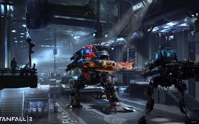 2 Titanfall, 4K, atıcı, 2017 oyunları, yeniden doğma Eğlence, robotları