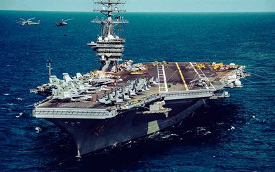 USS Dwight D Eisenhower, CVN-69, Ike, US Navy, American nuclear aircraft carrier, United States Navy, American warships, Atlantic Ocean, Boeing FA-18EF Super Hornet