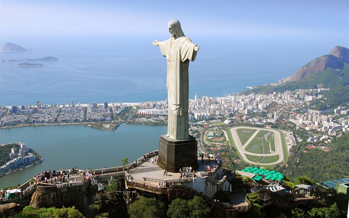 コルコバードのキリスト, 銅像, リオデジャネイロ, ブラジル, クリスト・レデンター, コルコバード山, イエス・キリストの像, リオデジャネイロのパノラマ, リオデジャネイロ空撮