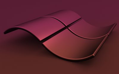 windows 핑크 로고, 4k, 창의적인, windows 물결 모양 로고, 운영체제, 윈도우 3d 로고, 분홍색 배경, 윈도우 로고, 윈도우