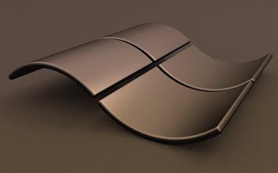 beiges windows logo, 4k, kreativ, wellenförmiges windows logo, betriebssysteme, windows 3d logo, beige hintergründe, windows logo, fenster