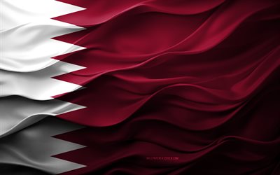 4k, Flag of Qatar, Asian countries, 3d Qatar flag, Asia, Qatar flag, 3d texture, Day of Qatar, national symbols, 3d art, Qatar