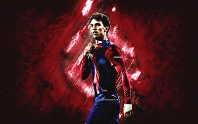 Joao Felix, FC Barcelona, Portuguese football player, portrait, burgundy stone background, La Liga, Spain, football