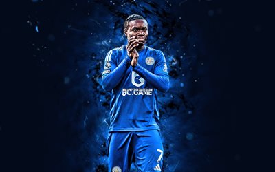 abdul fatawu, 4k, luci al neon blu, leicester city fc, premier league, calciatori ghanesi, abdul fatawu 4k, calcio, abdul fatawu leicester city
