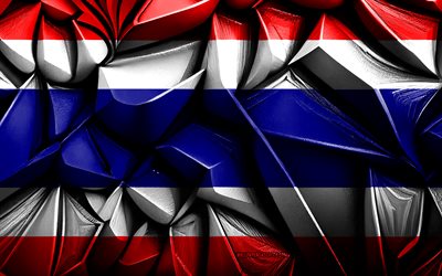 Flag of Thailand, 4k, 3d creative texture, Thailand 3d flag, Asia, Thailand flag, 3d art, Thailand, flag of Asian countries