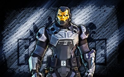 Order Guard Gunnar Fortnite, 4k, gray diagonal background, grunge art, Fortnite, artwork, Order Guard Gunnar Skin, Fortnite characters, Order Guard Gunnar, Fortnite Order Guard Gunnar Skin