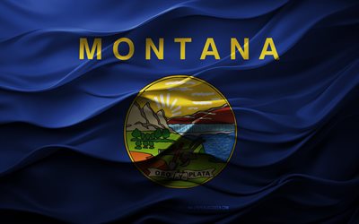 chk, flagge von montana, amerikanische staaten, 3d montana flag, usa, montana  flagge, 3d  textur, tag von montana, nationale symbole, 3d  kunst, montana