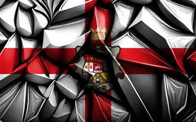 bandera de huesca, 4k, textura creativa 3d, bandera 3d de huesca, provincias españolas, españa, provincia de huesca, arte 3d, bandera de la provincia de huesca, huesca