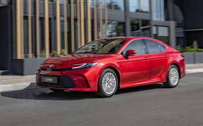 2026, تويوتا كامري, 4k, منظر أمامي, الخارج, سيدان حمراء, تويوتا كامري حمراء, تويوتا كامري 2026 الجديدة, السيارات اليابانية, تويوتا
