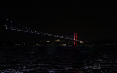 puente yavuz sultán selim, bósforo, estanbul, tercer puente del bósforo, estrecho del bosforo, noche, estrecho de estambul, garipce, mar negro, pavo