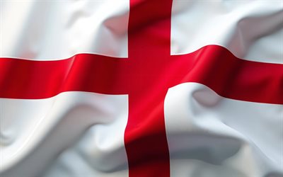 4k, england seidenflagge, gewellte stofffahnen, nahaufnahme, europäische länder, flagge von england, europa, england 3d flagge, englische flagge, england, tag von england, englische nationalsymbole, england flagge