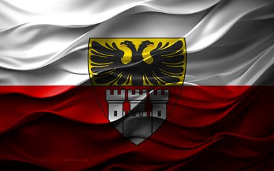 4k, duisburgs flagga, städer i tyskland, 3d duisburg flagga, tyskland, duisburg flagga, 3d textur, duisburgs dag, tyska nationella symboler, 3d konst, duisburg