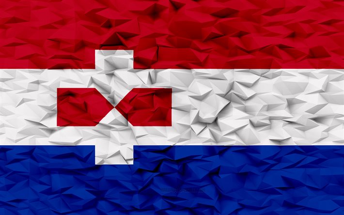 flagge von zaanstad, 4k, niederländische städte, 3d  polygonhintergrund, zaanstad, 3d  polygon  textur, tag von zaanstad, 3d zaanstad flag, niederländische nationale symbole, 3d  kunst, niederlande