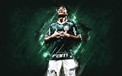 Endrick, Palmeiras, Brazilian football player, green stone background, Brazil, Endrick Felipe Moreira de Sousa, football