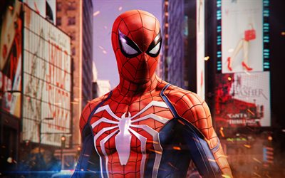 Spider-Man, 4k, cityscape, Marvel comics, fan art, superheroes, Cartoon Spider-Man, artwork, SpiderMan, Spider-Man 4k