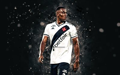 Carlos Cuesta, 4k, white neon lights, Vasco da Gama, Brazilian Serie A, Colombian footballers, Carlos Cuesta 4K, football, soccer, David, Vasco da Gama FC, CR Vasco da Gama, Carlos Cuesta Vasco da Gama