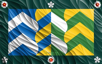 Flag of Cumbria, 4k, silk 3D flags, Counties of England, Day of Cumbria, 3D fabric waves, Cumbria flag, silk wavy flags, english counties, Cumbria, England