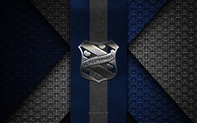 SC Heerenveen, Eredivisie, blue white knitted texture, SC Heerenveen logo, Dutch football club, SC Heerenveen emblem, football, Heerenveen, Netherlands, SC Heerenveen badge, FC Heerenveen