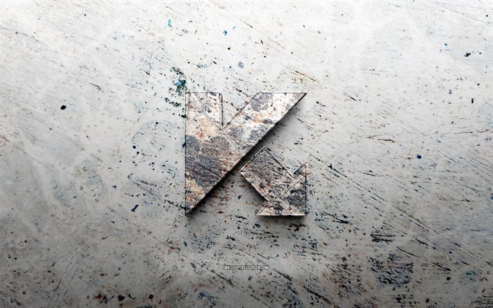 Kaspersky stone logo, 4K, stone background, Kaspersky 3D logo, brands, creative, Kaspersky logo, grunge art, Kaspersky