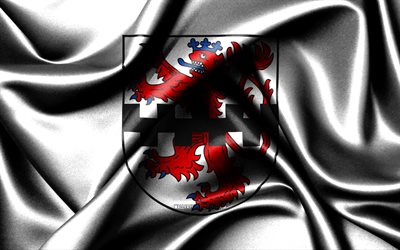 लीवरकुसेन झंडा, 4k, जर्मन शहर, कपड़े के झंडे, लीवरकुसेन का दिन, लीवरकुसेन का ध्वज, लहराते रेशमी झंडे, जर्मनी, जर्मनी के शहर, लीवरकुसेन