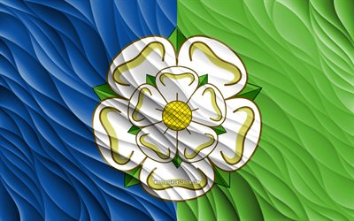 Flag of East Riding of Yorkshire, 4k, silk 3D flags, Counties of England, Day of East Riding of Yorkshire, 3D fabric waves, East Riding of Yorkshire flag, silk wavy flags, english counties, East Riding of Yorkshire, England