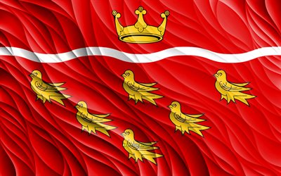 Flag of East Sussex, 4k, silk 3D flags, Counties of England, Day of East Sussex, 3D fabric waves, East Sussex flag, silk wavy flags, english counties, East Sussex, England