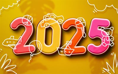 4k, 2025 Happy New Year, 2025 travel concepts, abstract art, 2025 concepts, creative, 2025 abstract digits, paint art, Happy New Year 2025, 2025 colorful background, 2025 year