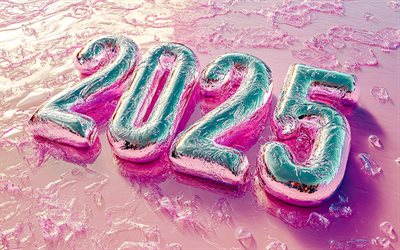 2025明けましておめでとうございます, 2025ピンクの3d背景, 2025概念, 2025風船, 明けましておめでとう2025, グリーティングカード, 2025テンプレート