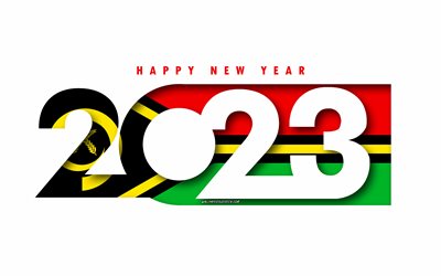 Happy New Year 2023 Vanuatu, white background, Vanuatu, minimal art, 2023 Vanuatu concepts, Vanuatu 2023, 2023 Vanuatu background, 2023 Happy New Year Vanuatu