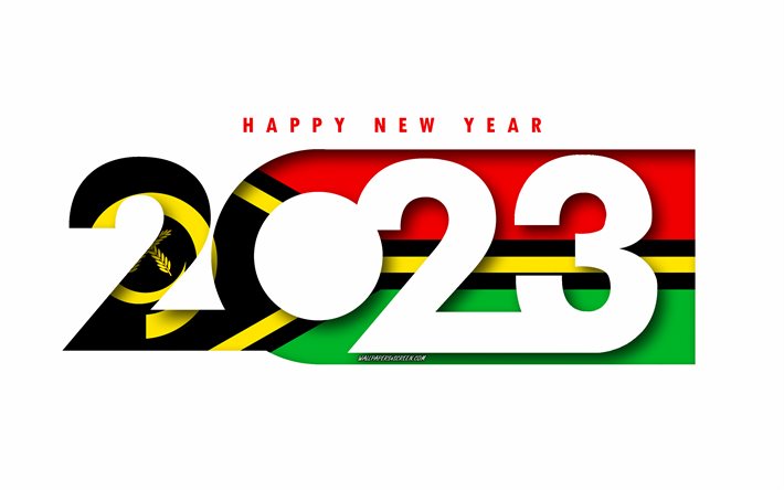 gott nytt år 2023 vanuatu, vit bakgrund, vanuatu, minimal konst, 2023 vanuatu koncept, vanuatu 2023, 2023 vanuatu bakgrund, 2023 gott nytt år vanuatu