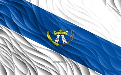 4k, Ponta Grossa flag, wavy 3D flags, Brazilian cities, flag of Ponta Grossa, Day of Ponta Grossa, 3D waves, Cities of Brazil, Ponta Grossa, Brazil