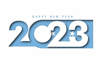 hyvää uutta vuotta 2023 mikronesia, valkoinen tausta, mikronesia, minimaalista taidetta, 2023 mikronesian konseptit, mikronesia 2023, 2023 mikronesian tausta, 2023 hyvää uutta vuotta mikronesia