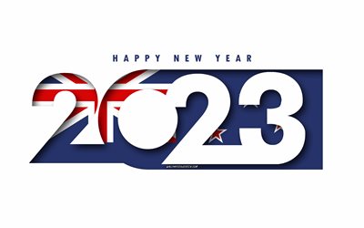 새해 복 많이 받으세요 2023 뉴질랜드, 흰 배경, 뉴질랜드, 최소한의 예술, 2023 뉴질랜드 컨셉, 뉴질랜드 2023, 2023 뉴질랜드 배경, 2023 새해 복 많이 받으세요 뉴질랜드