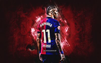 라핀 하, fc 바르셀로나, 브라질 축구 선수, 그런지 예술, 부르고뉴 스톤 배경, raphinha barcelona, la liga, 스페인, 축구, 라파엘 디아스 벨로리