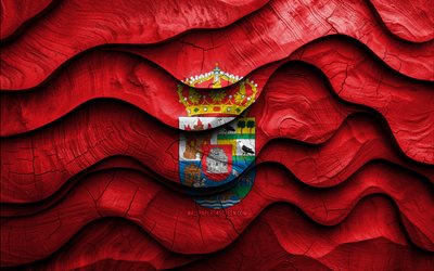 4k, bandiera avila, province della spagna, bandiere di onde 3d in legno, giorno di avila, bandiera di avila, spagna, bandiera di legno avila, europa, province spagnole, avila