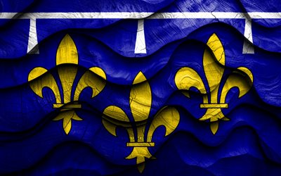 4k, drapeau orleanais, provinces de france, drapeaux d'ondes 3d en bois, jour d'orleanais, drapeau d'orleanais, france, drapeau en bois orleanais, europe, provinces françaises, orleanais