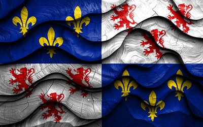 4k, drapeau picardy, provinces de france, drapeaux d'ondes 3d en bois, jour de picardy, drapeau de picardie, france, drapeau en bois picardy, europe, provinces françaises, picardie