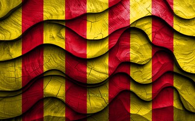 4k, drapeau de la provence, provinces de france, drapeaux d'ondes 3d en bois, jour de la provence, france, drapeau en bois de provence, europe, provinces françaises, provence