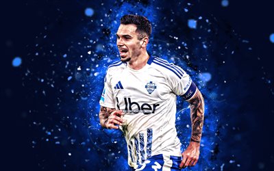 lucas da cunha, 4k, luci al neon blu, como fc, serie a, calciatori francesi, lucas da cunha 4k, calcio, como 1907, lucas da cunha como