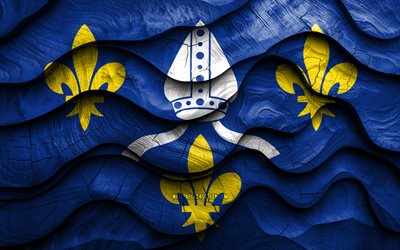 4k, drapeau de santonge, provinces de france, drapeaux d'ondes 3d en bois, jour de santonge, france, drapeau en bois santonge, europe, provinces françaises, santonge