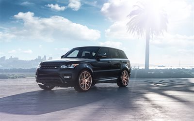 Vus, voitures de luxe, 2016, Range Rover Sport, tuning, Avant-Garde, noir Range Rover