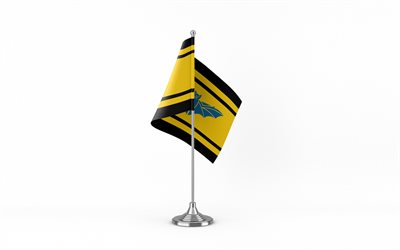 4k, Brecknockshire table flag, white background, Brecknockshire flag, table flag of Brecknockshire, county of Wales, Brecknockshire flag on metal stick, flag of Brecknockshire, Wales, Brecknockshire
