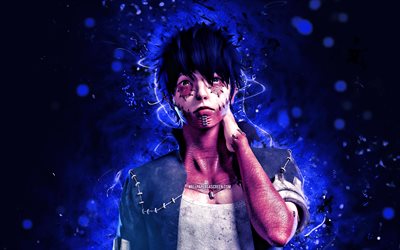 dabi, 4k, luces neones azules, mi héroe academia, manga, toya todoroki, mi héroe academia charcaters, dabi mi héroe academia, toya todoroki mi héroe academia