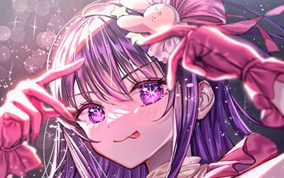 Ai Hoshino, 4K, purple eyes, Oshi no Ko, manga, Oshi no Ko manga series, artwork, Hoshino Ai, protagonist, Ai Hoshino Oshi no Ko